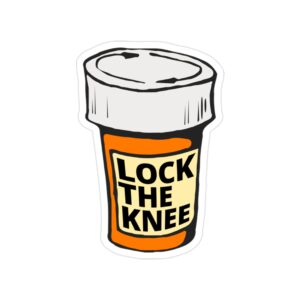 Lock The Kne Pill Bottle Die-Cut Outdoor Sticker